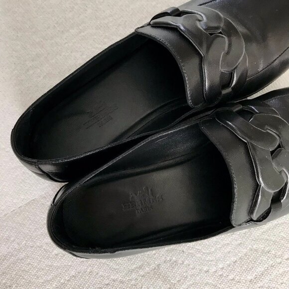 Hermes Black Leather Loafer - Picture 5 of 7